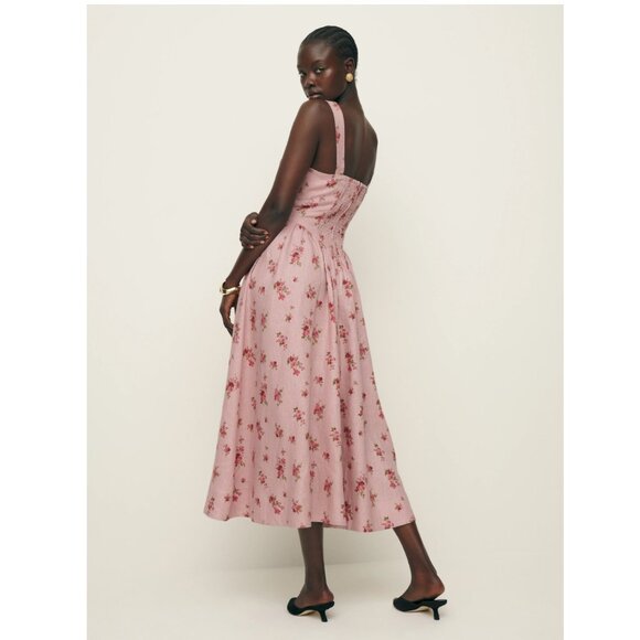 Reformation Balia Linen Dress in TeaTime - Picture 3 of 13